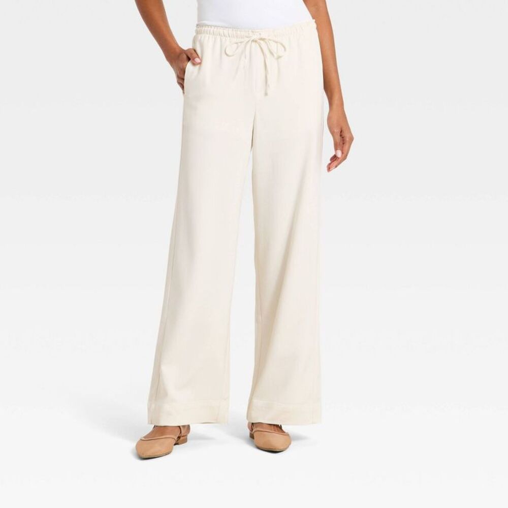 NWT - A New Day Wide Leg Drawstring Pants in Off-White